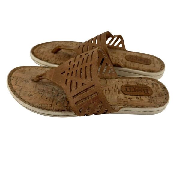Born Sandals Brown Genuine Leather Womens Size 9 Eliora Thong Flip Flop Boho - Picture 7 of 9